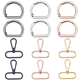Наборы для самостоятельного изготовления, в том числе 6шт. 3 цвета D-образные кольца для пружинных затворов из сплава, 6 шт 3 цвета поворотные застежки из сплава