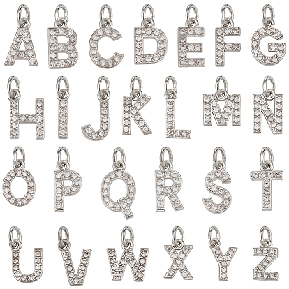 26шт. 26 стили, латунные подвески с микропаве из кубического циркония класса ААА, буква a, без кадмия, без никеля и без свинца