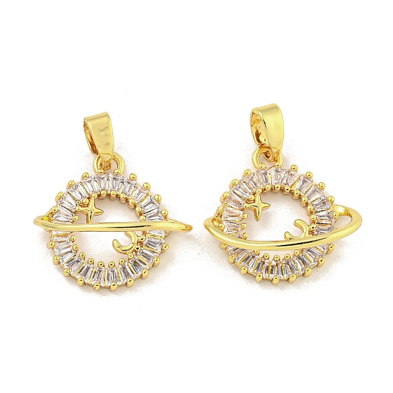 Планетарная стойка с покрытием из латуни, прозрачные подвески с кубическим цирконием, долговечный, без свинца и без кадмия