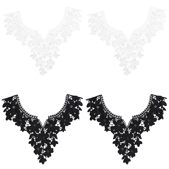 4 шт. 2 цветной полиэстеровый вышитый кружевной воротник, аксессуары для шитья одежды