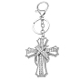 Full Crystal Rhinestone Keychain, Alloy Cross Religious Faith Keychains