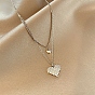 Brass Heart Pendant Double Layered Necklace for Women