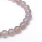 Round Natural Grey Agate Bead Strands, Grade A