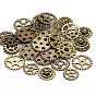 Metal Alloy Steampunk Gear Charms Connectors Cog Pendants, Lead Free, 19~25x1~1.5mm, Hole: 2~14.5mm