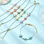 Glass Seed Beads & Synthetical Turquoise & Natural Cultured Freshwater Pearl Beaded Bracelets for Women, Starfish