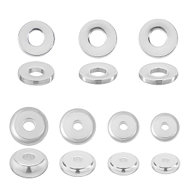 Unicraftale 304 Stainless Steel Spacer Beads, Flat Round