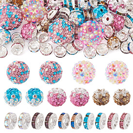 66шт. 5 стили, полимерная глина, стразы, бусины, с латунной прокладки Rhinestone