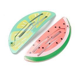 Baking Paint Iron Snap Hair Clips, for Children's Day, Watermelon