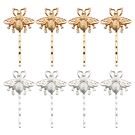 8 шт. 2 цветные заколки-невидимки из железа и сплава, аксессуары для волос для женщин и девочек, Пчелы