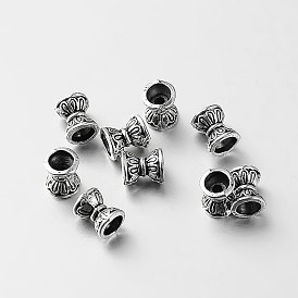 Alliage de style tibétain doubles cônes de perles verso, Toupie, 6.5x5mm, Trou: 1.5~3.5mm