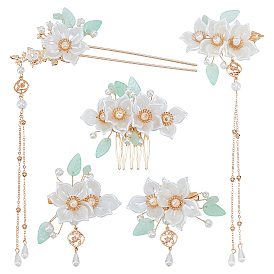 1 Набор заколок для волос из сплава и смолы, цветок