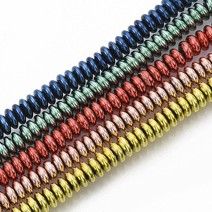 Electroplated Non-magnetic Synthetic Hematite Beads Strands, Rondelle