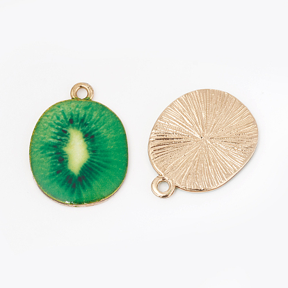 Pendentifs en émail , kiwis, or