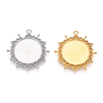 Не тускнеет 304 подвеска из нержавеющей стали кабошон, плоско-круглые