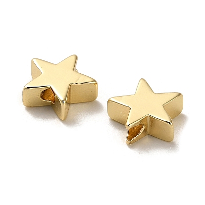 Brass Beads, Long-Lasting Plated, Star
