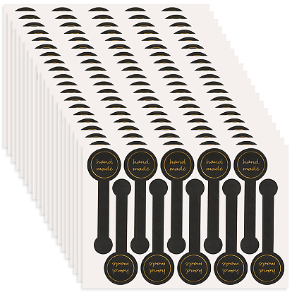 20 листы самодельных самоклеящихся наклеек, этикетки наклейки наклейки, для подарочной упаковки, слово ручной работы