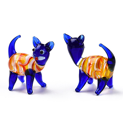 Handmade Lampwork Home Decorations, 3D Cat Ornaments for Gift