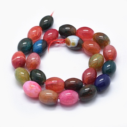 Dyed Natural Dragon Veins Agate Beads Strands, Oval
