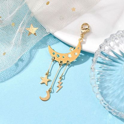 Alloy Pendant Decorations, Moon & Star & Sun & Lightning