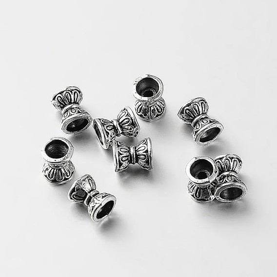 Tibetan Style Alloy Double Sided Bead Cones, Bicone, 6.5x5mm, Hole: 1.5~3.5mm
