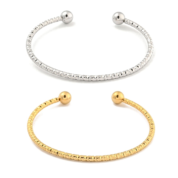 Текстурированные браслеты-манжеты 304 из нержавеющей стали, браслеты с крутящим моментом для женщин