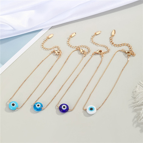 Браслет из богемной смолы и регулируемый браслет, комплект украшений от сглаза