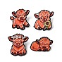Baking Paint Zinc Alloy Lapel Pin Backs for Backpack Clothes, Highland Cow, Black