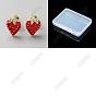 1 Pair Zinc Alloy Enamel Stud Earrings, with Rhinestone, Strawberry
