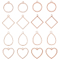 16Pcs 8 Style Zinc Alloy Open Back Bezel Pendants, For DIY UV Resin, Epoxy Resin, Pressed Flower Jewelry, Mixed Shapes
