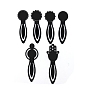 Electrophoresis Black Plated Zinc Alloy Bookmarks Cabochon Settings, Bookmark Findings, Flower/Plam/Skull/Round