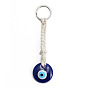 Cotton Woven Resin Evil Eye Keychains, for Car Handbag Purse Craft Decoration