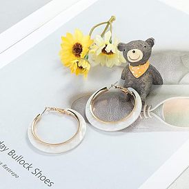 Серьги-кольца из акрила и сплава колец