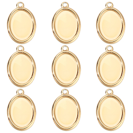10шт 304 подвеска из нержавеющей стали с кабошоном, ионное покрытие (ip), овальные