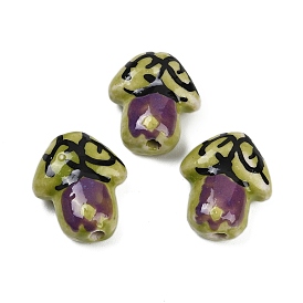 Фарфоровые бусины ручной работы, гриб, пастельный фарфор