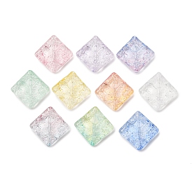 Pintura para hornear perlas de vidrio transparente, Rombo con la mariposa