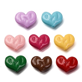 Opaque Acrylic Beads, Heart