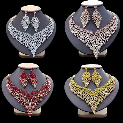 Ожерелья с подвесками из цинкового сплава и серьги-гвоздики в виде листьев