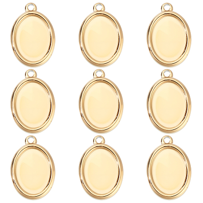 10шт 304 подвеска из нержавеющей стали с кабошоном, ионное покрытие (ip), овальные