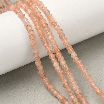 Натуральный персиковый лунный камень, рондель, граненые