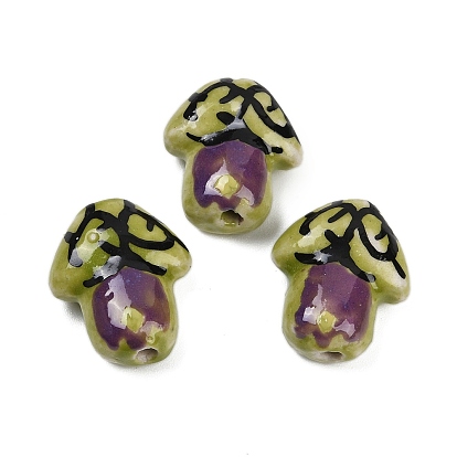 Фарфоровые бусины ручной работы, гриб, пастельный фарфор