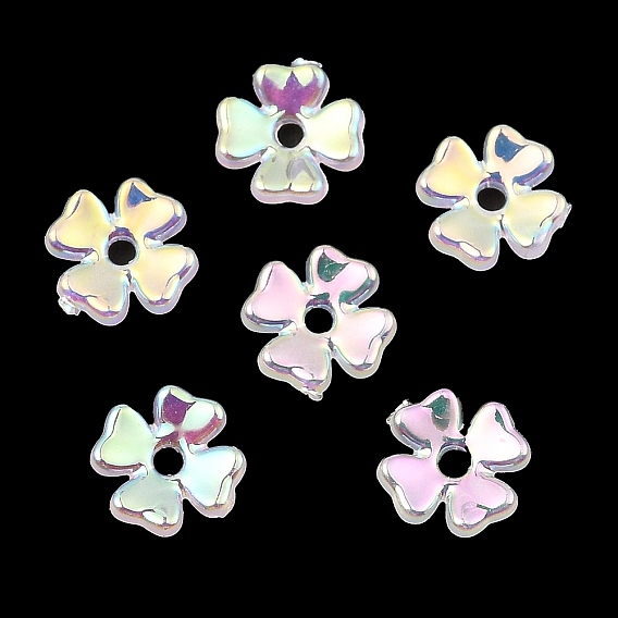 Акриловый шарик крышки, покрытие в стиле русалки, 4-лепестков цветка