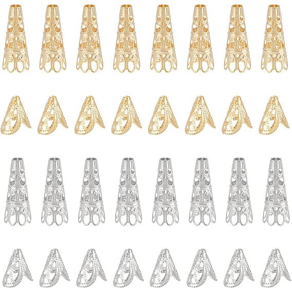 40шт 4 стиль колпачки из нержавеющей стали, конус