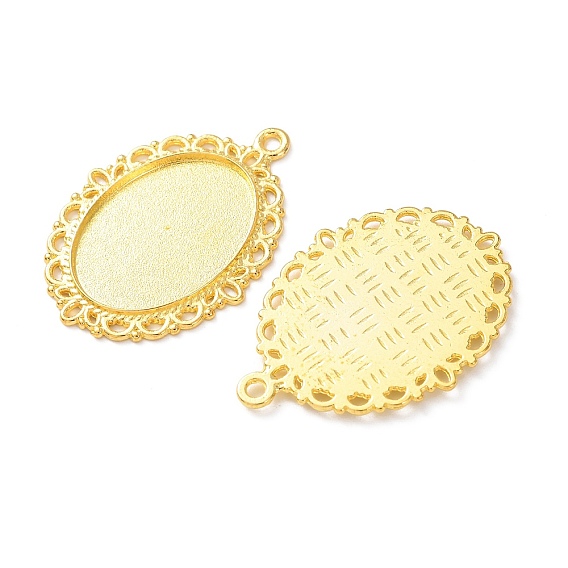 Тибетский стиль овальный сплава настройки кулон кабошон, без свинца и без кадмия, лоток: 25x18 м, 39x29x2 мм, отверстие : 2.5 мм, Около 300 шт / 1000 г