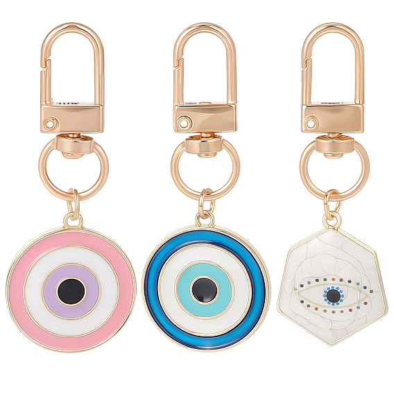 3шт. подвеска из сплава с эмалью от сглаза, с поворотными застежками сплава