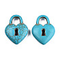 Синтетический драгоценный камень бирюзового подвески, окрашенные, замок на сердце