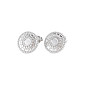 304 Stainless Steel Stud Earring Findings, Earring Setting for Enamel, with Ear Nuts and Loop, Flat Round with Sun