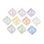 Baking Paint Transparent Glass Beads, Rhombus with Butterfly