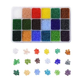 FGB 360G 18 Colors 12/0 Grade A Round Glass Seed Beads, Transparent Colours