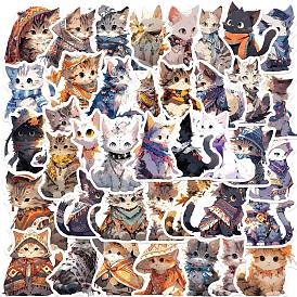 50Pcs Cat Shape PVC Plastic Picture Stickers, for Water Bottles, Laptop, Luggage, Cup, Computer, Mobile Phone, Skateboard, Guitar Stickers Decor