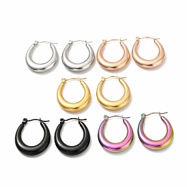 304 массивные овальные серьги-кольца из нержавеющей стали для женщин
